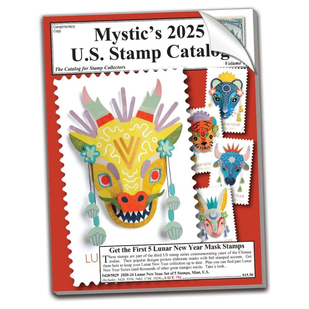 Mystic's U.S. Stamp Catalog Stamp Collectors Philately Philatelist Book United S